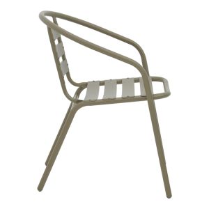 Dining table Tade-ensure 5 parts metal-glass in champagne color 140x80x70cm