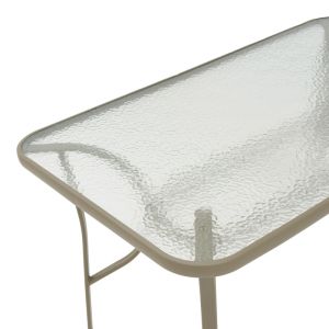 Dining table Tade-ensure 5 parts metal-glass in champagne color 140x80x70cm