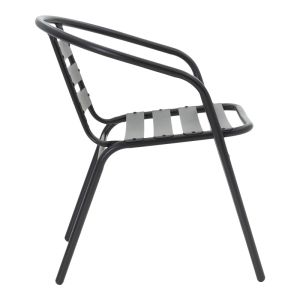 Dining table Tade-ensure 5 parts metal-glass in black color 140x80x70cm