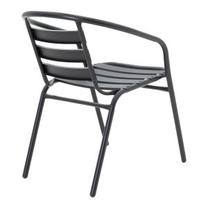 Dining table Tade-ensure 5 parts metal-glass in black color 140x80x70cm