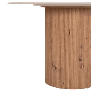 Dining table Twil Hm18324 ceramic top with a travertine and stone look - MDF base Φ120x76cm.