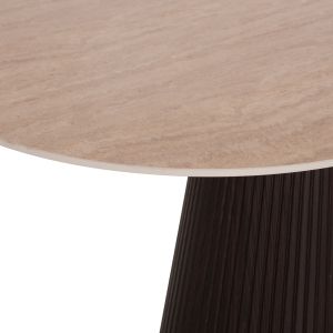 Oval dining table Cater Hm18320 ceramic top with a travertine and stone look - MDF base 180x90x74cm.