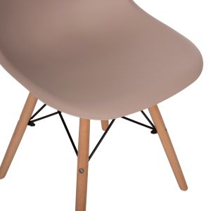 Трапезарни столове 2 бр. Twist HM8460.55 капучино Pp - букова дървесина 46x50x82hсм.