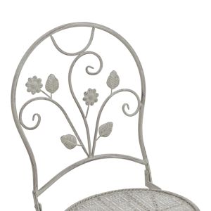 Abriel 3-piece garden dining set, antique gray metal