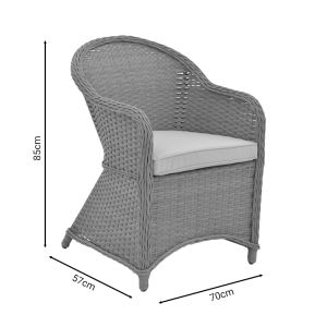 Garden dining set Hadrian-keir, 7 pieces, brown natural rattan, beige textile 180x90x72cm