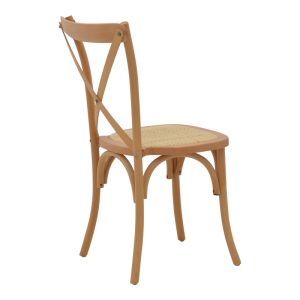 Трапезен градински стол Dylon орех седалка от естествен ратан 48x52x89cm