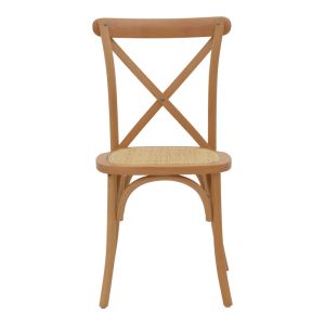 Трапезен градински стол Dylon орех седалка от естествен ратан 48x52x89cm