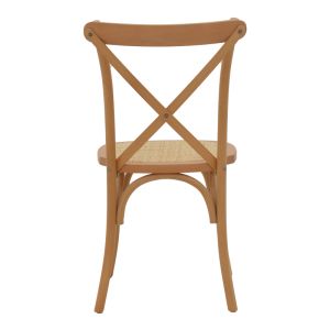 Трапезен градински стол Dylon орех седалка от естествен ратан 48x52x89cm