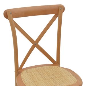 Трапезен градински стол Dylon орех седалка от естествен ратан 48x52x89cm