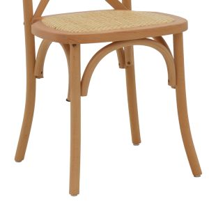 Трапезен градински стол Dylon орех седалка от естествен ратан 48x52x89cm