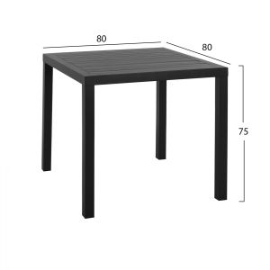 Dining set 3pcs aluminum table 80x80 armchairs Hm11438