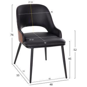 Dining set 5 pieces Denty with table and 4 chairs Delf (black), Hm11965