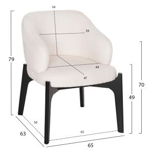 Dining set 5pcs Abai Hm21077.01 round table φ150cm. 4 dining chairs-black