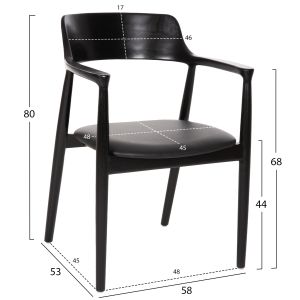 Dining set 5pcs Kingsley Hm21075.02 round table φ120cm. 4 dining chairs-black