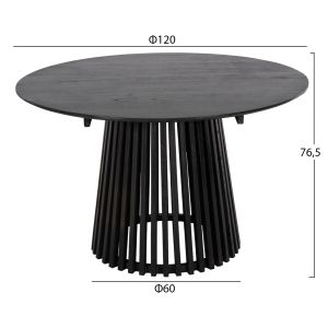 Dining set 5pcs Kingsley Hm21075.02 round table φ120cm. 4 dining chairs-black