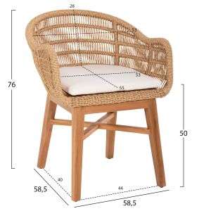 Dining set 5pcs Lamora Hm21074.02 round table φ120cm 4 dining chairs