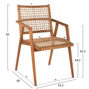 Dining set 5pcs Vaya Hm21074.01 round table φ120cm. 4 dining chairs