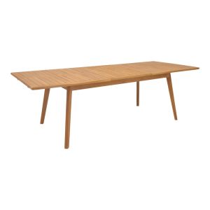 Dining set 7 pcs Ganny-pino teak wood in natural - black shade 180/240x100x75cm