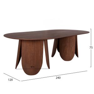 7-piece dining set Denty with oval table and 6 Delf chairs (black), Hm11969