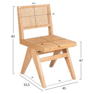 Dining set 7pcs Hm21059 table Paolo 6 chairs Fredrik - natural wood color