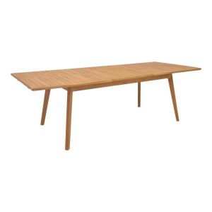Dining set 9 pcs. teak Banou-pino in natural - black shade 180/240x100x75cm