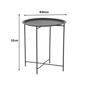 Dining set Dapper-caius set of 3 black metal-black pe D46x52cm