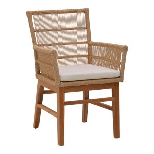 Dining set Inca-kenda 7pcs in natural beige shade Φ150x75cm