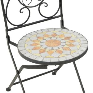 Sellis 3-piece dining set mosaic-metal black