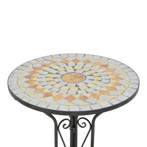 Sellis 3-piece dining set mosaic-metal black