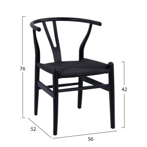 7-piece dining set Paolo table and 6 chairs in black, Hm21053