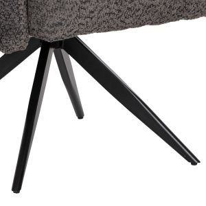 7-piece dining set Rubby table with ceramic top and 6 chairs with armrests in gray, Hm21044