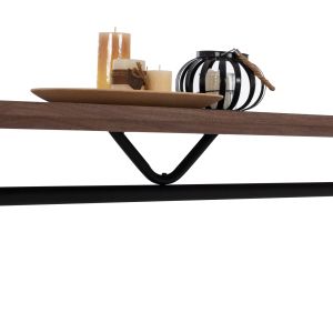 7-piece dining set, Mdf table with walnut veneer and grey velvet chairs. Hm10638