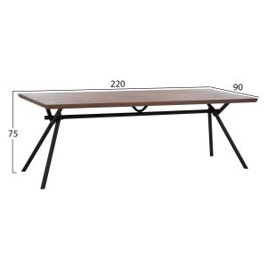 7-piece dining set, Mdf table with walnut veneer and grey velvet chairs. Hm10638