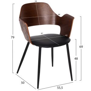 Dining set 5 pieces - Denty table 4 Velp chairs Hm11962