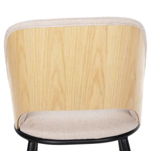 Dining set 5 pieces - Denty round table 4 Delf chairs oak-beige color Hm11978