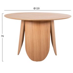 Dining set 5 pieces - Denty round table 4 Delf chairs oak-black color Hm11971