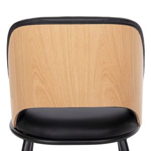 Dining set 5 pieces - Denty round table 4 Delf chairs oak-black color Hm11971