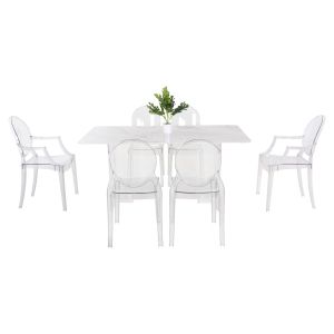 Dining set 7 pieces - Aether table - 2 chairs with armrests 4 chairs Aramis Hm11959