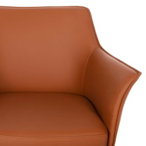 Dining set 7 pieces - Bent oval table 6 Helm armchairs Camel color Hm11974