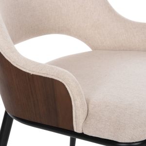 Dining set 7 pieces - Denty oval table 6 Delf chairs in beige Hm11967