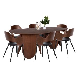 Dining set 7 pieces - table Denty oval 6 chairs Velp Hm11966