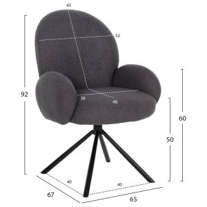 Dining set 7 pieces for indoor spaces - Heff table 6 Winon armchairs Hm11961