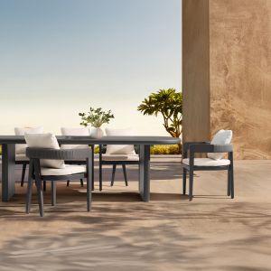 Absolution dining chair Sm6465.01 gray aluminum with rope cushions 58x60x69h