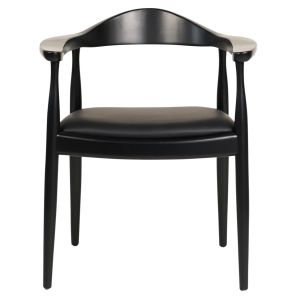 Трапезен стол Ador .02 каучуково дърво и Pu-черно 62x54x76.5hcm Hm9948