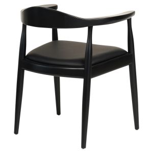 Трапезен стол Ador .02 каучуково дърво и Pu-черно 62x54x76.5hcm Hm9948