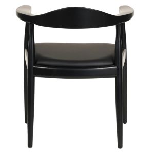 Трапезен стол Ador .02 каучуково дърво и Pu-черно 62x54x76.5hcm Hm9948