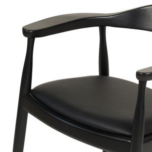 Трапезен стол Ador .02 каучуково дърво и Pu-черно 62x54x76.5hcm Hm9948