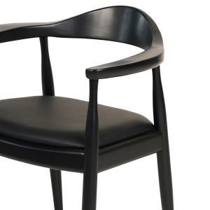 Трапезен стол Ador .02 каучуково дърво и Pu-черно 62x54x76.5hcm Hm9948
