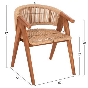 Dining chair Brann HM18238 teak 62x58x77hcm.