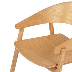 Трапезен стол Canop .01 масивно дърво ясен в цвят светъл дъб 56.5x61x74hcm Hm9950